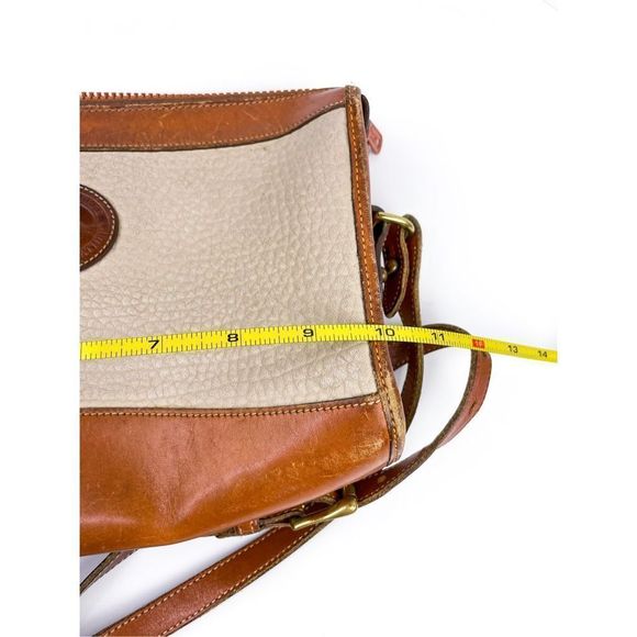 Dooney and Bourke Vintage Ivory and Tan Leather Crossbody Bag - Picture 11 of 12